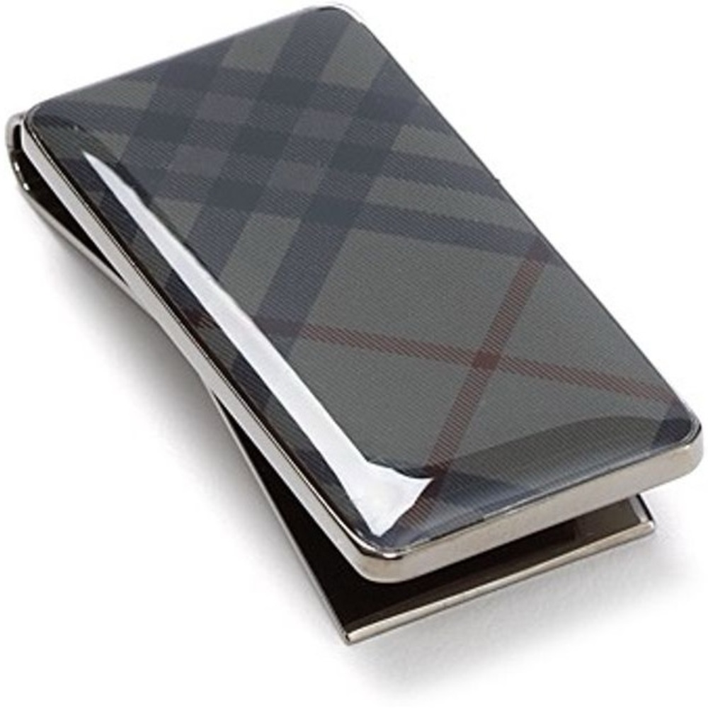 Burberry Gray and Black Money Clip